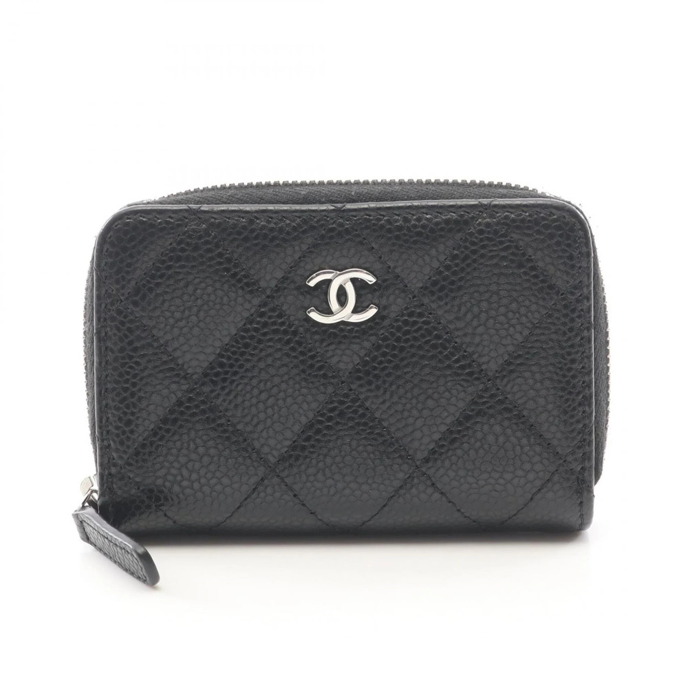 CHANEL Authentic Black Caviar Leather Wallet
